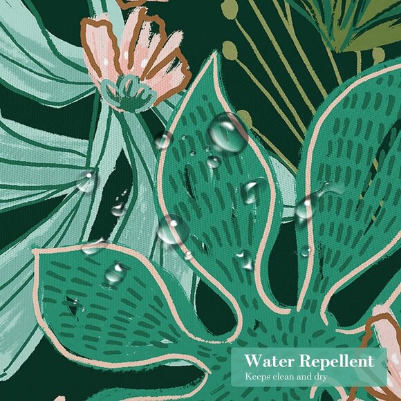 Boho Bohemian Botanical Leaves Plants Jungle Green Shower Curtain Fabric NEW - Picture 4 of 5